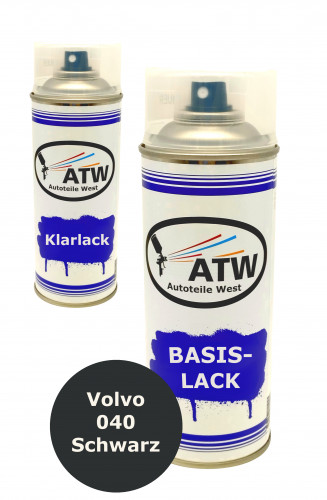 Autolack für Volvo 040 Schwarz +400ml Klarlack Set